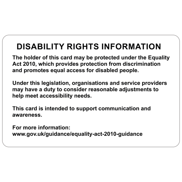 UK Hidden Disability ID Card – Personalised Access & Support Card