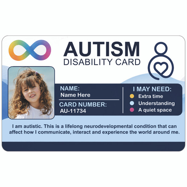 Personalised Autism Disability ID Card with Photo - Personalised Access & Support Card