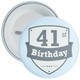 Vintage Retro 41st Birthday Badge - Age 41 Badge - Boy - Blue