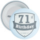 Vintage Retro 71st Birthday Badge - Age 71 Badge - Boy - Blue