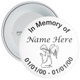 White In Memory Badge with Custom Name & Dates