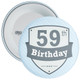 Vintage Retro 59th Birthday Badge - Age 59 Badge - Boy - Blue