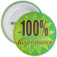 Pack of 20 School 100% Attendance Badge with Green Star Background