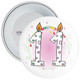 11th Birthday Badge with Candles and Pink Background - Age 11 Badge