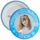 Blue Stars Personalised Photo Birthday Badge