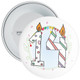 14th Birthday Badge with Candles and Blue Background - Age 14 Badge