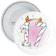 17th Birthday Badge with Candles and Pink Background - Age 17 Badge