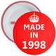 Red Made in 1998 Birthday Badge