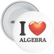 Pack of 20 School I Love Algebra Badge - White