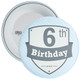 Vintage Retro 6th Birthday Badge - Age 6 Badge - Boy - Blue