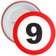 Speed Sign Themed 9th Birthday Badge Child - Age 9 Badge - Boy / Girl