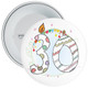 30th Birthday Badge with Candles and Blue Background - Age 30 Badge