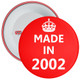 Red Made in 2002 Birthday Badge