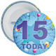 Blue 15th Birthday Badge - Age 15 Badge