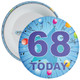 Blue 68th Birthday Badge