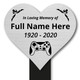 Personalised Memorial Plaque - Heart In Memory Plaque - Gaming Controller Personalised Memorial Plaque - Heart In Memory Plaque - Gaming Controller