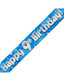 Happy 9th Birthday Blue Holographic Banner