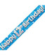 Happy 12th Birthday Blue Holographic Banner