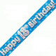 Happy 18th Birthday Blue Holographic Banner