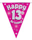 Happy 13th Birthday Bunting Pink Holographic