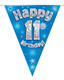 Happy 11th Birthday Bunting Blue Holographic