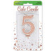 5 Rose Gold Glitter Cake Candle