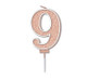 9 Rose Gold Glitter Cake Candle