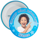 43rd Birthday Blue Stars Customisable Photo Birthday Badge