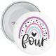 Rainbow 4th Birthday Badge Child - Age 4 Badge - Girl
