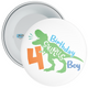4th Birthday Boy Dinosaur Birthday Badge Child - Age 4 Badge - Green / White - Boy