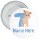 Personalised Bear 7th Birthday Badge Child - Age 7 Badge - Boy / Girl