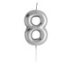 8 Silver Birthday Cake Candle