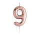 9 Rose Gold Birthday Cake Candle