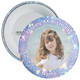 Glitter Style Blue Personalised Photo Birthday Badge 3