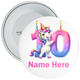 Personalised Colourful 10th Birthday Badge Unicorn Themed - Age 10 Badge - Pink - Girl