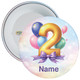 Personalised Balloon 2nd Birthday Badge – Age 2