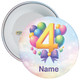 Personalised Balloon 4th Birthday Badge Child – Age 4