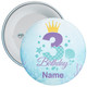 Personalised Mermaid 3rd Birthday Badge - Age 3