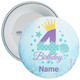 Personalised Mermaid 4th Birthday Badge Child - Age 4