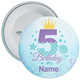 Personalised Mermaid 5th Birthday Badge Child - Age 5