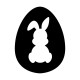 Pack of 4 - Easter Egg With Bunny Cutout Acrylic Blank with Heart Shape Tail (100mm high)