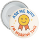 Pack of 20 School Ask Me Why I'm Wearing This Badge - Cream
