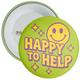 Retro Happy To Help Badge - Green - Retail Badge