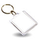 Square  Printed Insert Keyring - 32mm - Bulk Keyrings - Plastic - Clear