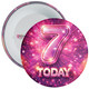 7 Today Birthday Badge Child – Pink Sparkle Design – Age 7