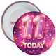 11 Today Birthday Badge – Pink Sparkle Design – Age 11