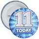 11 Today Birthday Badge – Blue Sparkle Design – Age 11