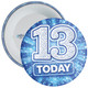 13 Today Birthday Badge – Blue Sparkle Design – Age 13