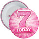 7 Today Birthday Badge Child – Pink Glitter Burst Design – Age 7