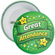 Great Attendance School Badge – Green Ribbon Reward Badge for Pupils